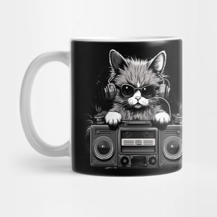 Groovy DJ Cat with Boombox Mug